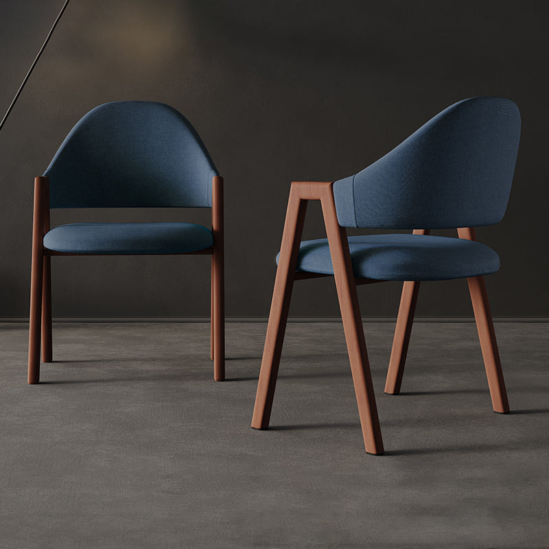 Contemporary Style Linen Fabric Dining Chair Open Back Dining Side Arm Chairs Clearhalo ' kitchen&dining_furn' 'Dining Chairs' 'Dining Tables & Seating' 'dining_chair' 'furn' 'furn_dining_chair' 'Furniture' 'furniture_dining_chair' 'Kitchen & Dining Furniture' 'kitchen' 3858703