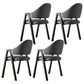 Contemporary Style Linen Fabric Dining Chair Open Back Dining Side Arm Chairs Dark Gray 4 Piece Set Clearhalo ' kitchen&dining_furn' 'Dining Chairs' 'Dining Tables & Seating' 'dining_chair' 'furn' 'furn_dining_chair' 'Furniture' 'furniture_dining_chair' 'Kitchen & Dining Furniture' 'kitchen' 3858708
