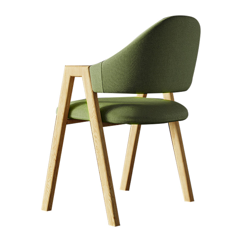 Contemporary Style Linen Fabric Dining Chair Open Back Dining Side Arm Chairs Blackish Green 1 Piece Clearhalo ' kitchen&dining_furn' 'Dining Chairs' 'Dining Tables & Seating' 'dining_chair' 'furn' 'furn_dining_chair' 'Furniture' 'furniture_dining_chair' 'Kitchen & Dining Furniture' 'kitchen' 3858711