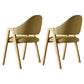 Contemporary Style Linen Fabric Dining Chair Open Back Dining Side Arm Chairs Yellow 2 Piece Set Clearhalo ' kitchen&dining_furn' 'Dining Chairs' 'Dining Tables & Seating' 'dining_chair' 'furn' 'furn_dining_chair' 'Furniture' 'furniture_dining_chair' 'Kitchen & Dining Furniture' 'kitchen' 3858712