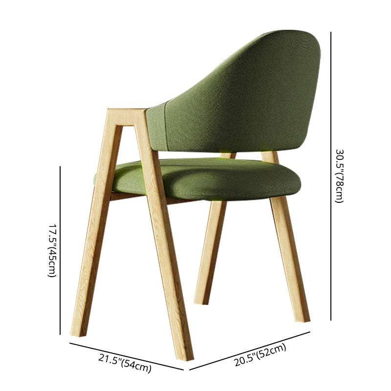 Contemporary Style Linen Fabric Dining Chair Open Back Dining Side Arm Chairs Clearhalo ' kitchen&dining_furn' 'Dining Chairs' 'Dining Tables & Seating' 'dining_chair' 'furn' 'furn_dining_chair' 'Furniture' 'furniture_dining_chair' 'Kitchen & Dining Furniture' 'kitchen' 3858713