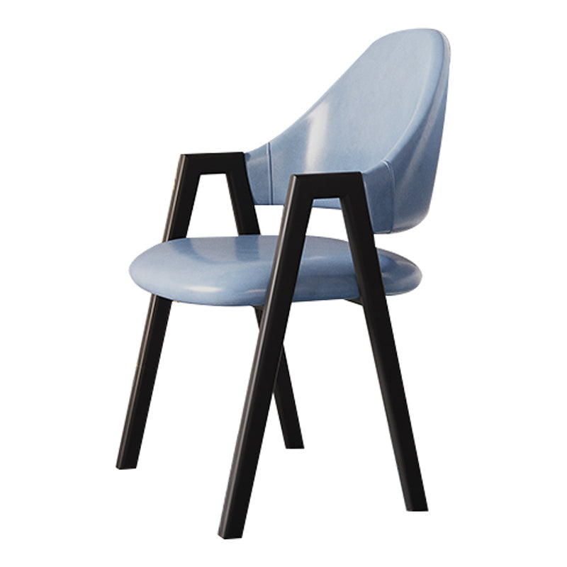 Contemporary Style Linen Fabric Dining Chair Open Back Dining Side Arm Chairs Blue 1 Piece Clearhalo ' kitchen&dining_furn' 'Dining Chairs' 'Dining Tables & Seating' 'dining_chair' 'furn' 'furn_dining_chair' 'Furniture' 'furniture_dining_chair' 'Kitchen & Dining Furniture' 'kitchen' 3858715