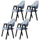 Contemporary Style Linen Fabric Dining Chair Open Back Dining Side Arm Chairs Blue 4 Piece Set Clearhalo ' kitchen&dining_furn' 'Dining Chairs' 'Dining Tables & Seating' 'dining_chair' 'furn' 'furn_dining_chair' 'Furniture' 'furniture_dining_chair' 'Kitchen & Dining Furniture' 'kitchen' 3858717