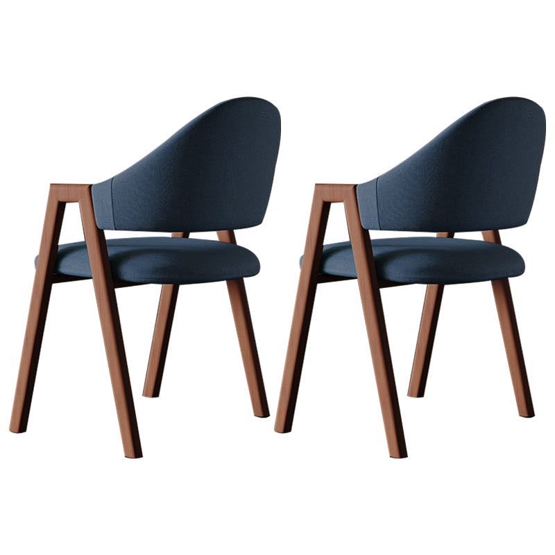 Contemporary Style Linen Fabric Dining Chair Open Back Dining Side Arm Chairs Sky Blue 2 Piece Set Clearhalo ' kitchen&dining_furn' 'Dining Chairs' 'Dining Tables & Seating' 'dining_chair' 'furn' 'furn_dining_chair' 'Furniture' 'furniture_dining_chair' 'Kitchen & Dining Furniture' 'kitchen' 3858719