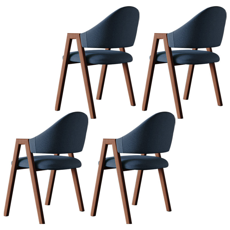 Contemporary Style Linen Fabric Dining Chair Open Back Dining Side Arm Chairs Sky Blue 4 Piece Set Clearhalo ' kitchen&dining_furn' 'Dining Chairs' 'Dining Tables & Seating' 'dining_chair' 'furn' 'furn_dining_chair' 'Furniture' 'furniture_dining_chair' 'Kitchen & Dining Furniture' 'kitchen' 3858720