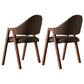 Contemporary Style Linen Fabric Dining Chair Open Back Dining Side Arm Chairs Dark Coffee 2 Piece Set Clearhalo ' kitchen&dining_furn' 'Dining Chairs' 'Dining Tables & Seating' 'dining_chair' 'furn' 'furn_dining_chair' 'Furniture' 'furniture_dining_chair' 'Kitchen & Dining Furniture' 'kitchen' 3858725