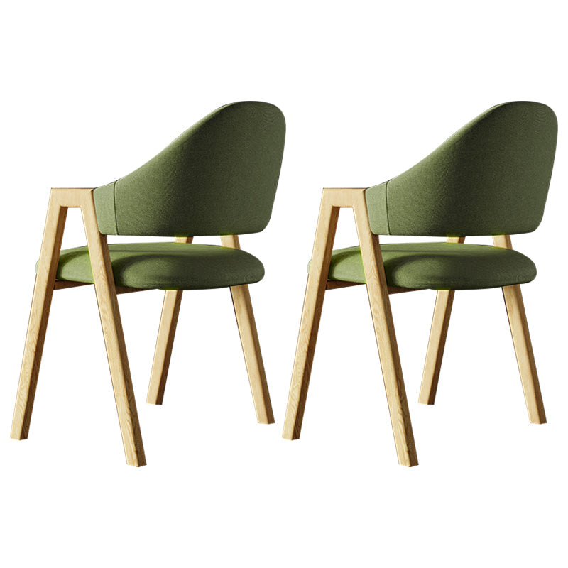 Contemporary Style Linen Fabric Dining Chair Open Back Dining Side Arm Chairs Blackish Green 2 Piece Set Clearhalo ' kitchen&dining_furn' 'Dining Chairs' 'Dining Tables & Seating' 'dining_chair' 'furn' 'furn_dining_chair' 'Furniture' 'furniture_dining_chair' 'Kitchen & Dining Furniture' 'kitchen' 3858727