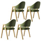 Contemporary Style Linen Fabric Dining Chair Open Back Dining Side Arm Chairs Blackish Green 4 Piece Set Clearhalo ' kitchen&dining_furn' 'Dining Chairs' 'Dining Tables & Seating' 'dining_chair' 'furn' 'furn_dining_chair' 'Furniture' 'furniture_dining_chair' 'Kitchen & Dining Furniture' 'kitchen' 3858728