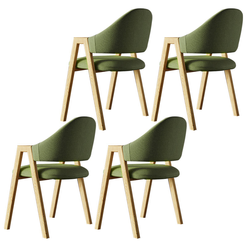 Contemporary Style Linen Fabric Dining Chair Open Back Dining Side Arm Chairs Blackish Green 4 Piece Set Clearhalo ' kitchen&dining_furn' 'Dining Chairs' 'Dining Tables & Seating' 'dining_chair' 'furn' 'furn_dining_chair' 'Furniture' 'furniture_dining_chair' 'Kitchen & Dining Furniture' 'kitchen' 3858728