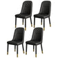 Scandinavian Home Side Chair Solid Back Metal Upholstered Dining Room Chair Black 4 Piece Set Clearhalo ' kitchen&dining_furn' 'Dining Chairs' 'Dining Tables & Seating' 'dining_chair' 'furn' 'furn_dining_chair' 'Furniture' 'furniture_dining_chair' 'Kitchen & Dining Furniture' 'kitchen' 3858733