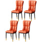 Scandinavian Home Side Chair Solid Back Metal Upholstered Dining Room Chair Orange 4 Piece Set Clearhalo ' kitchen&dining_furn' 'Dining Chairs' 'Dining Tables & Seating' 'dining_chair' 'furn' 'furn_dining_chair' 'Furniture' 'furniture_dining_chair' 'Kitchen & Dining Furniture' 'kitchen' 3858751