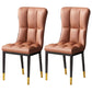 Scandinavian Home Side Chair Solid Back Metal Upholstered Dining Room Chair Brown 2 Piece Set Clearhalo ' kitchen&dining_furn' 'Dining Chairs' 'Dining Tables & Seating' 'dining_chair' 'furn' 'furn_dining_chair' 'Furniture' 'furniture_dining_chair' 'Kitchen & Dining Furniture' 'kitchen' 3858755