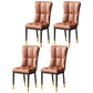 Scandinavian Home Side Chair Solid Back Metal Upholstered Dining Room Chair Brown 4 Piece Set Clearhalo ' kitchen&dining_furn' 'Dining Chairs' 'Dining Tables & Seating' 'dining_chair' 'furn' 'furn_dining_chair' 'Furniture' 'furniture_dining_chair' 'Kitchen & Dining Furniture' 'kitchen' 3858756