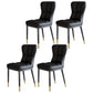 Scandinavian Home Side Chair Solid Back Metal Upholstered Dining Room Chair Gloss Black 4 Piece Set Clearhalo ' kitchen&dining_furn' 'Dining Chairs' 'Dining Tables & Seating' 'dining_chair' 'furn' 'furn_dining_chair' 'Furniture' 'furniture_dining_chair' 'Kitchen & Dining Furniture' 'kitchen' 3858762