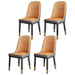 Scandinavian Home Side Chair Solid Back Metal Upholstered Dining Room Chair Light Brown 4 Piece Set Clearhalo ' kitchen&dining_furn' 'Dining Chairs' 'Dining Tables & Seating' 'dining_chair' 'furn' 'furn_dining_chair' 'Furniture' 'furniture_dining_chair' 'Kitchen & Dining Furniture' 'kitchen' 3858765