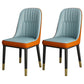 Scandinavian Home Side Chair Solid Back Metal Upholstered Dining Room Chair Orange Blue 2 Piece Set Clearhalo ' kitchen&dining_furn' 'Dining Chairs' 'Dining Tables & Seating' 'dining_chair' 'furn' 'furn_dining_chair' 'Furniture' 'furniture_dining_chair' 'Kitchen & Dining Furniture' 'kitchen' 3858770