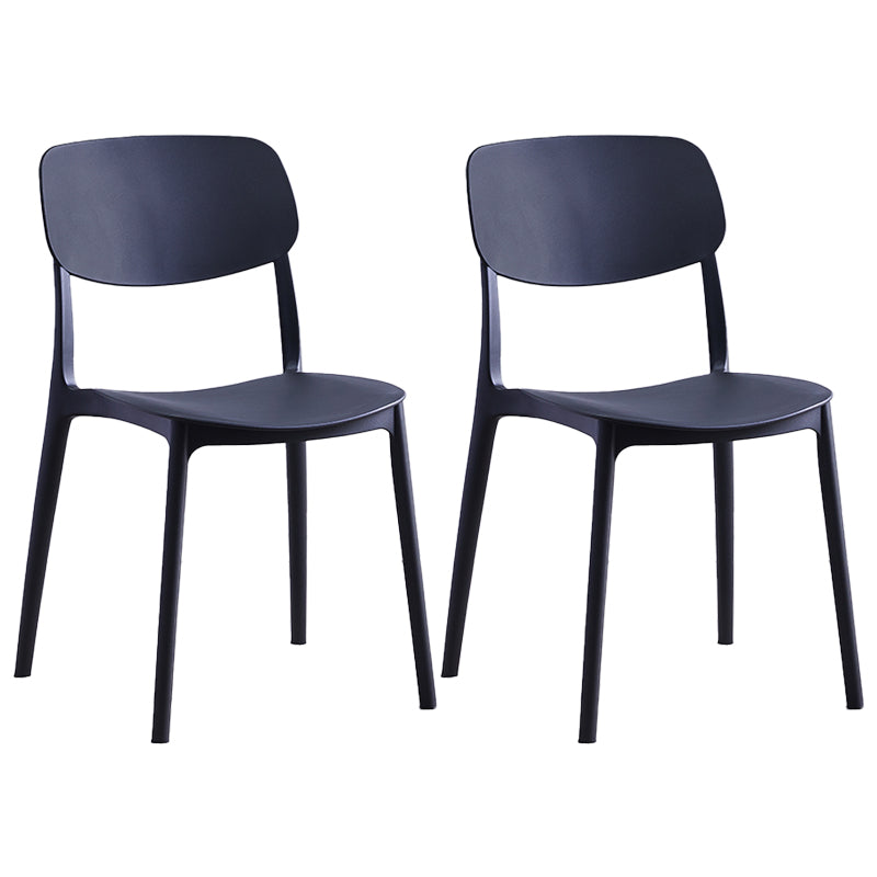 Contemporary Style Plastic Dining Chairs Open Back Dining Side Chair for Kitchen Black 2 Piece Set Clearhalo ' kitchen&dining_furn' 'Dining Chairs' 'Dining Tables & Seating' 'dining_chair' 'furn' 'furn_dining_chair' 'Furniture' 'furniture_dining_chair' 'Kitchen & Dining Furniture' 'kitchen' 3858792