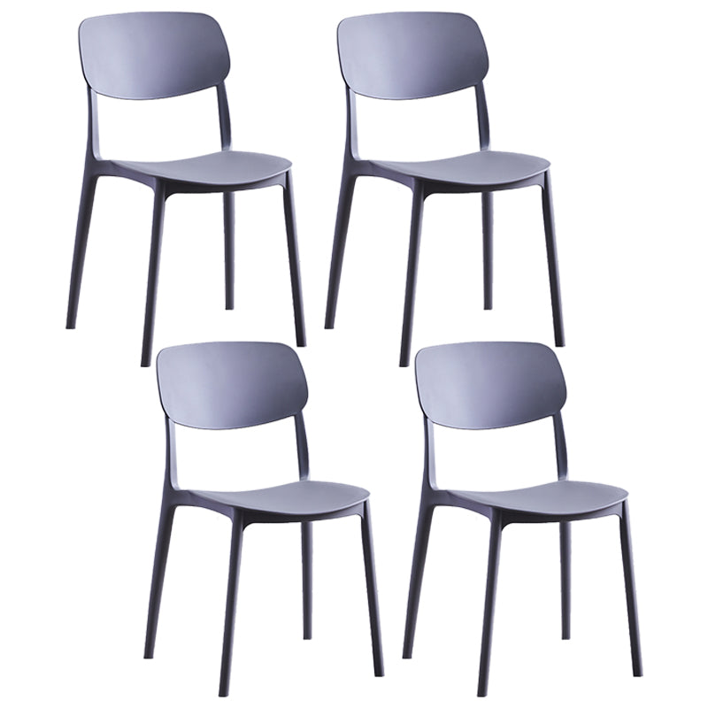 Contemporary Style Plastic Dining Chairs Open Back Dining Side Chair for Kitchen Dark Gray 4 Piece Set Clearhalo ' kitchen&dining_furn' 'Dining Chairs' 'Dining Tables & Seating' 'dining_chair' 'furn' 'furn_dining_chair' 'Furniture' 'furniture_dining_chair' 'Kitchen & Dining Furniture' 'kitchen' 3858800