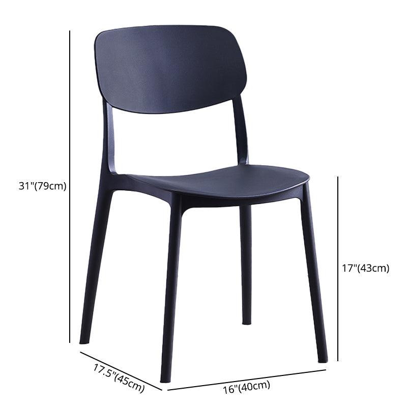 Contemporary Style Plastic Dining Chairs Open Back Dining Side Chair for Kitchen Clearhalo ' kitchen&dining_furn' 'Dining Chairs' 'Dining Tables & Seating' 'dining_chair' 'furn' 'furn_dining_chair' 'Furniture' 'furniture_dining_chair' 'Kitchen & Dining Furniture' 'kitchen' 3858801