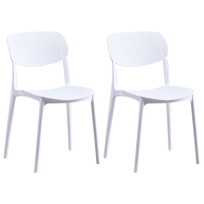 Contemporary Style Plastic Dining Chairs Open Back Dining Side Chair for Kitchen White 2 Piece Set Clearhalo ' kitchen&dining_furn' 'Dining Chairs' 'Dining Tables & Seating' 'dining_chair' 'furn' 'furn_dining_chair' 'Furniture' 'furniture_dining_chair' 'Kitchen & Dining Furniture' 'kitchen' 3858803