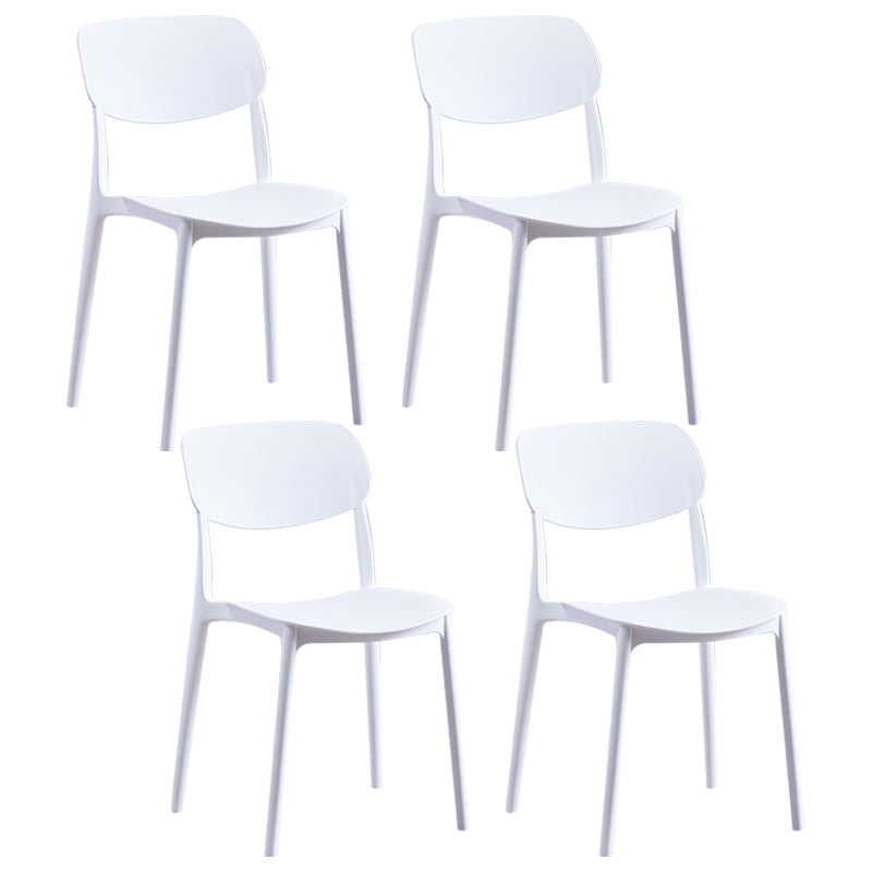 Contemporary Style Plastic Dining Chairs Open Back Dining Side Chair for Kitchen White 4 Piece Set Clearhalo ' kitchen&dining_furn' 'Dining Chairs' 'Dining Tables & Seating' 'dining_chair' 'furn' 'furn_dining_chair' 'Furniture' 'furniture_dining_chair' 'Kitchen & Dining Furniture' 'kitchen' 3858804