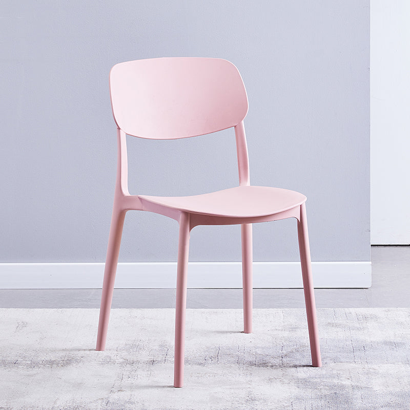 Contemporary Style Plastic Dining Chairs Open Back Dining Side Chair for Kitchen Pink 1 Piece Clearhalo ' kitchen&dining_furn' 'Dining Chairs' 'Dining Tables & Seating' 'dining_chair' 'furn' 'furn_dining_chair' 'Furniture' 'furniture_dining_chair' 'Kitchen & Dining Furniture' 'kitchen' 3858805