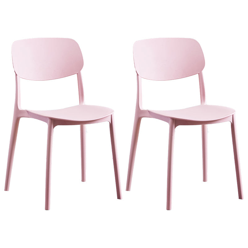 Contemporary Style Plastic Dining Chairs Open Back Dining Side Chair for Kitchen Pink 2 Piece Set Clearhalo ' kitchen&dining_furn' 'Dining Chairs' 'Dining Tables & Seating' 'dining_chair' 'furn' 'furn_dining_chair' 'Furniture' 'furniture_dining_chair' 'Kitchen & Dining Furniture' 'kitchen' 3858806