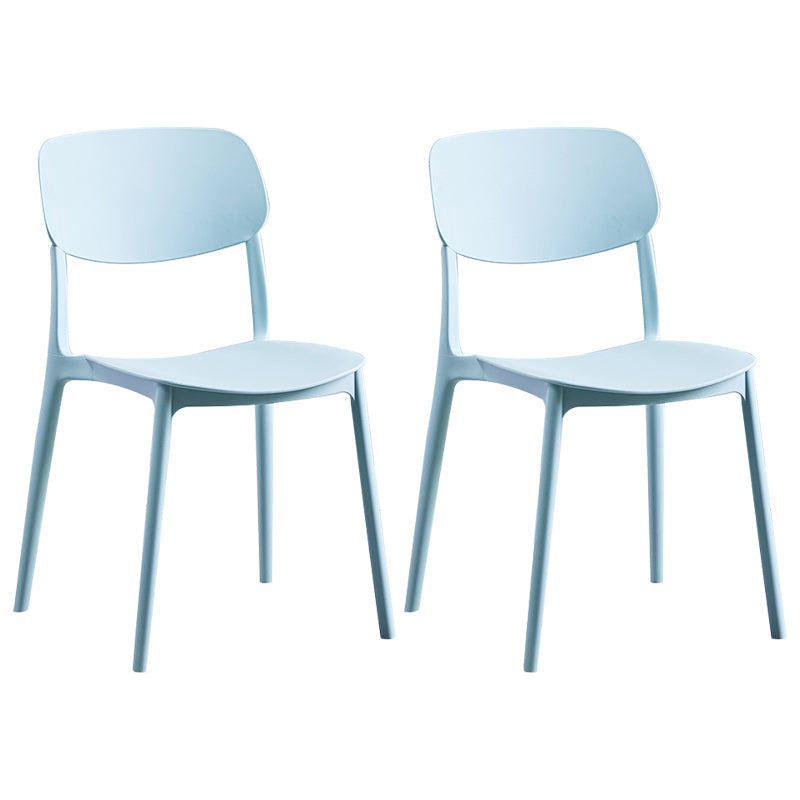 Contemporary Style Plastic Dining Chairs Open Back Dining Side Chair for Kitchen Light Blue 2 Piece Set Clearhalo ' kitchen&dining_furn' 'Dining Chairs' 'Dining Tables & Seating' 'dining_chair' 'furn' 'furn_dining_chair' 'Furniture' 'furniture_dining_chair' 'Kitchen & Dining Furniture' 'kitchen' 3858812