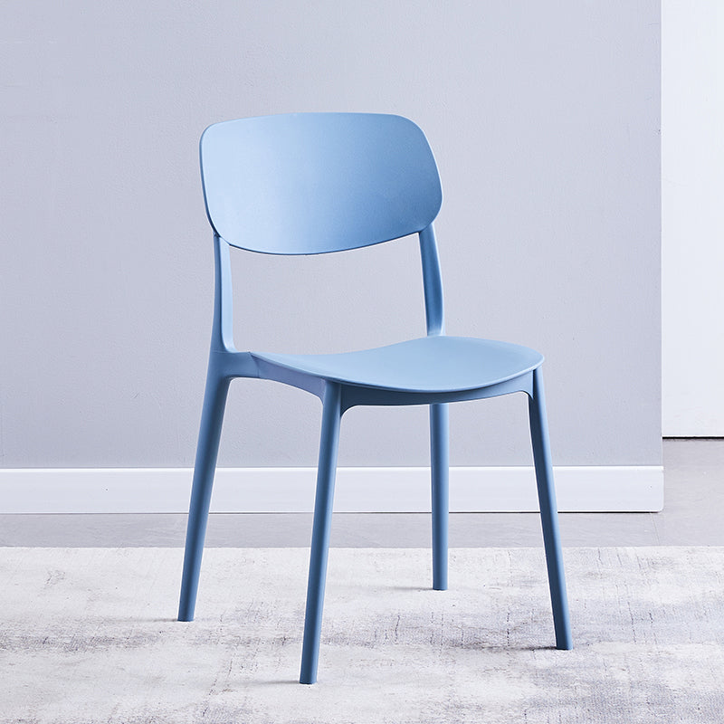 Contemporary Style Plastic Dining Chairs Open Back Dining Side Chair for Kitchen Peacock Blue 1 Piece Clearhalo ' kitchen&dining_furn' 'Dining Chairs' 'Dining Tables & Seating' 'dining_chair' 'furn' 'furn_dining_chair' 'Furniture' 'furniture_dining_chair' 'Kitchen & Dining Furniture' 'kitchen' 3858814