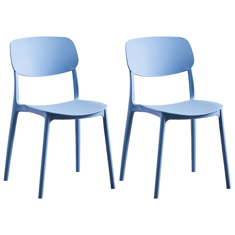 Contemporary Style Plastic Dining Chairs Open Back Dining Side Chair for Kitchen Peacock Blue 2 Piece Set Clearhalo ' kitchen&dining_furn' 'Dining Chairs' 'Dining Tables & Seating' 'dining_chair' 'furn' 'furn_dining_chair' 'Furniture' 'furniture_dining_chair' 'Kitchen & Dining Furniture' 'kitchen' 3858815