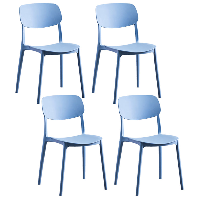 Contemporary Style Plastic Dining Chairs Open Back Dining Side Chair for Kitchen Peacock Blue 4 Piece Set Clearhalo ' kitchen&dining_furn' 'Dining Chairs' 'Dining Tables & Seating' 'dining_chair' 'furn' 'furn_dining_chair' 'Furniture' 'furniture_dining_chair' 'Kitchen & Dining Furniture' 'kitchen' 3858816