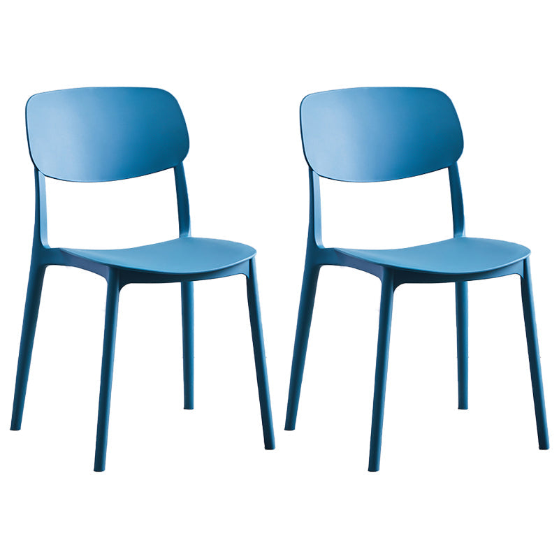 Contemporary Style Plastic Dining Chairs Open Back Dining Side Chair for Kitchen Dark Blue 2 Piece Set Clearhalo ' kitchen&dining_furn' 'Dining Chairs' 'Dining Tables & Seating' 'dining_chair' 'furn' 'furn_dining_chair' 'Furniture' 'furniture_dining_chair' 'Kitchen & Dining Furniture' 'kitchen' 3858818