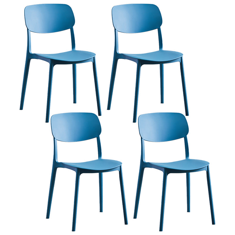 Contemporary Style Plastic Dining Chairs Open Back Dining Side Chair for Kitchen Dark Blue 4 Piece Set Clearhalo ' kitchen&dining_furn' 'Dining Chairs' 'Dining Tables & Seating' 'dining_chair' 'furn' 'furn_dining_chair' 'Furniture' 'furniture_dining_chair' 'Kitchen & Dining Furniture' 'kitchen' 3858819