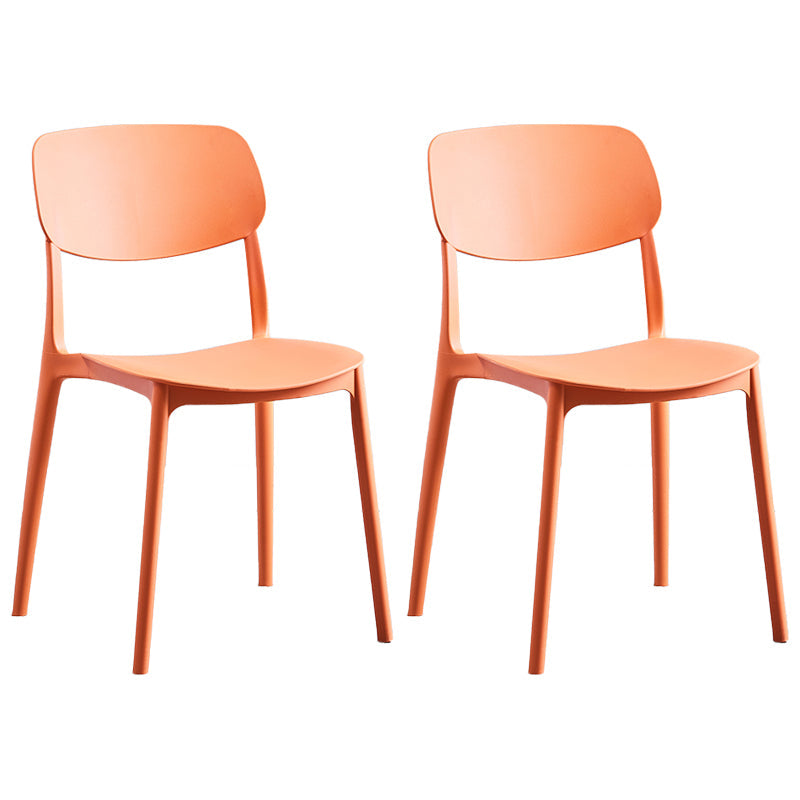 Contemporary Style Plastic Dining Chairs Open Back Dining Side Chair for Kitchen Orange 2 Piece Set Clearhalo ' kitchen&dining_furn' 'Dining Chairs' 'Dining Tables & Seating' 'dining_chair' 'furn' 'furn_dining_chair' 'Furniture' 'furniture_dining_chair' 'Kitchen & Dining Furniture' 'kitchen' 3858821
