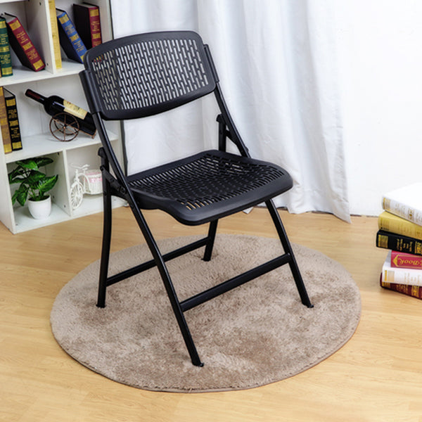 Modern Metal Plastic Indoor-Outdoor Chair Home Armless Open Back Dining Side Chair Black 1 Piece Clearhalo ' kitchen&dining_furn' 'Dining Chairs' 'Dining Tables & Seating' 'dining_chair' 'furn' 'furn_dining_chair' 'Furniture' 'furniture_dining_chair' 'Kitchen & Dining Furniture' 'kitchen' 3858824