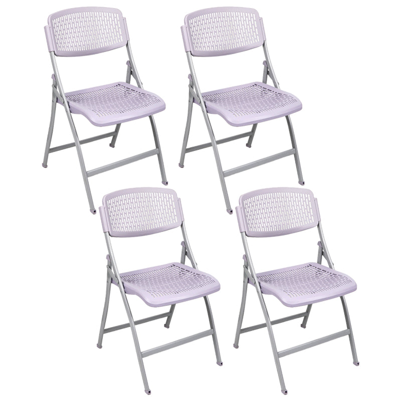 Modern Metal Plastic Indoor-Outdoor Chair Home Armless Open Back Dining Side Chair Grey 4 Piece Set Clearhalo ' kitchen&dining_furn' 'Dining Chairs' 'Dining Tables & Seating' 'dining_chair' 'furn' 'furn_dining_chair' 'Furniture' 'furniture_dining_chair' 'Kitchen & Dining Furniture' 'kitchen' 3858833