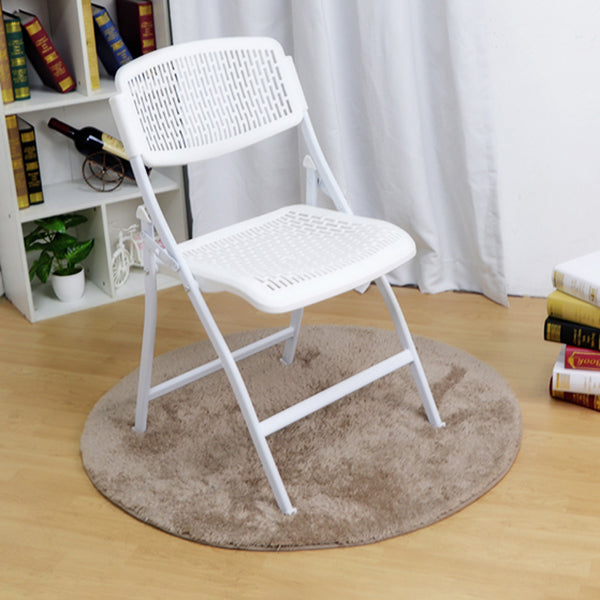 Modern Metal Plastic Indoor-Outdoor Chair Home Armless Open Back Dining Side Chair White 1 Piece Clearhalo ' kitchen&dining_furn' 'Dining Chairs' 'Dining Tables & Seating' 'dining_chair' 'furn' 'furn_dining_chair' 'Furniture' 'furniture_dining_chair' 'Kitchen & Dining Furniture' 'kitchen' 3858835