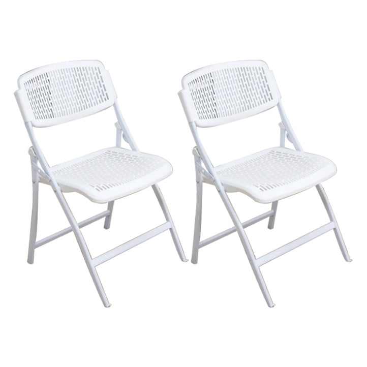 Modern Metal Plastic Indoor-Outdoor Chair Home Armless Open Back Dining Side Chair White 2 Piece Set Clearhalo ' kitchen&dining_furn' 'Dining Chairs' 'Dining Tables & Seating' 'dining_chair' 'furn' 'furn_dining_chair' 'Furniture' 'furniture_dining_chair' 'Kitchen & Dining Furniture' 'kitchen' 3858837
