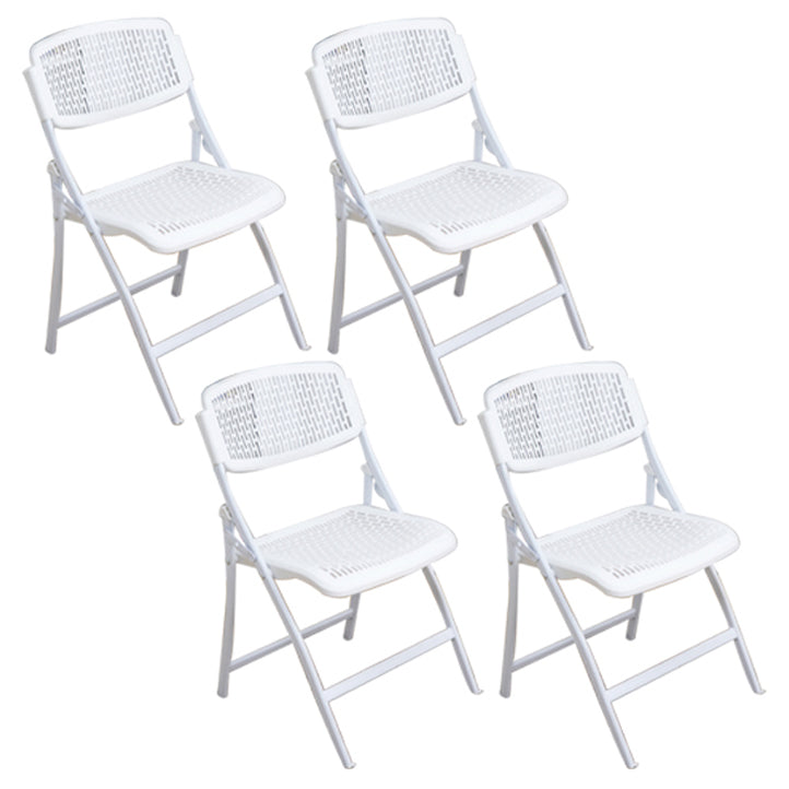 Modern Metal Plastic Indoor-Outdoor Chair Home Armless Open Back Dining Side Chair White 4 Piece Set Clearhalo ' kitchen&dining_furn' 'Dining Chairs' 'Dining Tables & Seating' 'dining_chair' 'furn' 'furn_dining_chair' 'Furniture' 'furniture_dining_chair' 'Kitchen & Dining Furniture' 'kitchen' 3858839
