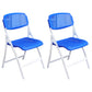Modern Metal Plastic Indoor-Outdoor Chair Home Armless Open Back Dining Side Chair Blue-White 2 Piece Set Clearhalo ' kitchen&dining_furn' 'Dining Chairs' 'Dining Tables & Seating' 'dining_chair' 'furn' 'furn_dining_chair' 'Furniture' 'furniture_dining_chair' 'Kitchen & Dining Furniture' 'kitchen' 3858844