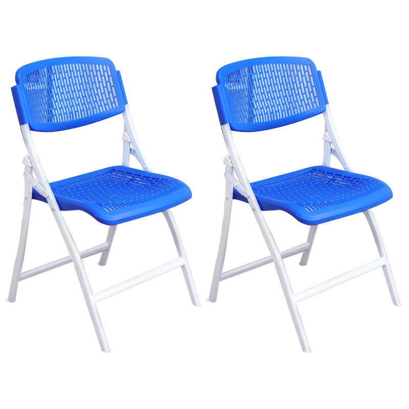 Modern Metal Plastic Indoor-Outdoor Chair Home Armless Open Back Dining Side Chair Blue-White 2 Piece Set Clearhalo ' kitchen&dining_furn' 'Dining Chairs' 'Dining Tables & Seating' 'dining_chair' 'furn' 'furn_dining_chair' 'Furniture' 'furniture_dining_chair' 'Kitchen & Dining Furniture' 'kitchen' 3858844