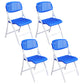 Modern Metal Plastic Indoor-Outdoor Chair Home Armless Open Back Dining Side Chair Blue-White 4 Piece Set Clearhalo ' kitchen&dining_furn' 'Dining Chairs' 'Dining Tables & Seating' 'dining_chair' 'furn' 'furn_dining_chair' 'Furniture' 'furniture_dining_chair' 'Kitchen & Dining Furniture' 'kitchen' 3858845
