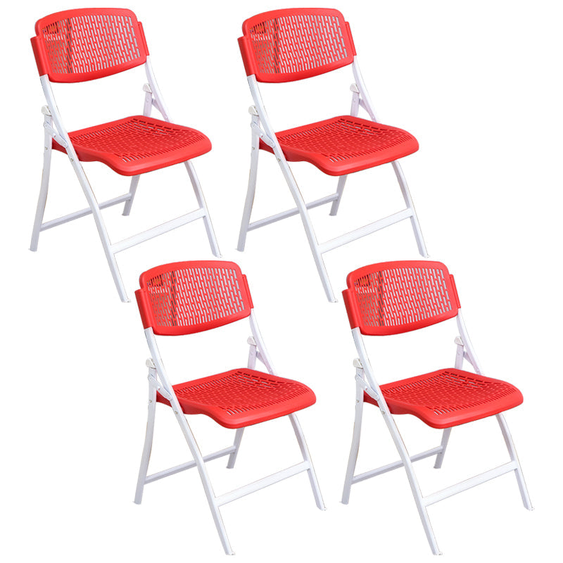 Modern Metal Plastic Indoor-Outdoor Chair Home Armless Open Back Dining Side Chair Red-White 4 Piece Set Clearhalo ' kitchen&dining_furn' 'Dining Chairs' 'Dining Tables & Seating' 'dining_chair' 'furn' 'furn_dining_chair' 'Furniture' 'furniture_dining_chair' 'Kitchen & Dining Furniture' 'kitchen' 3858851