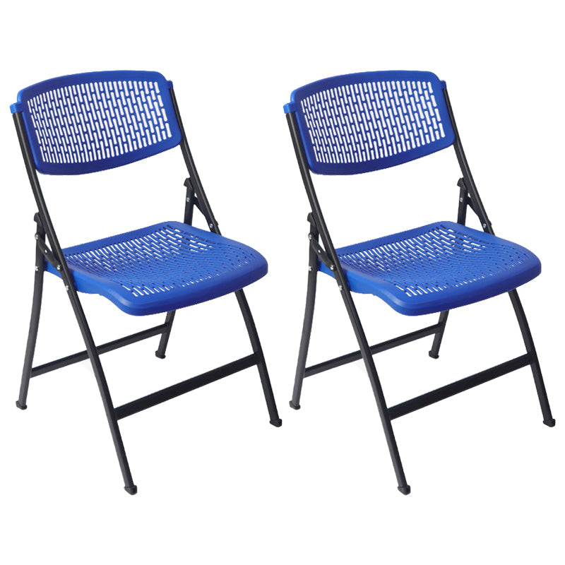 Modern Metal Plastic Indoor-Outdoor Chair Home Armless Open Back Dining Side Chair Blue-Black 2 Piece Set Clearhalo ' kitchen&dining_furn' 'Dining Chairs' 'Dining Tables & Seating' 'dining_chair' 'furn' 'furn_dining_chair' 'Furniture' 'furniture_dining_chair' 'Kitchen & Dining Furniture' 'kitchen' 3858853