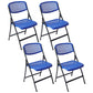 Modern Metal Plastic Indoor-Outdoor Chair Home Armless Open Back Dining Side Chair Blue-Black 4 Piece Set Clearhalo ' kitchen&dining_furn' 'Dining Chairs' 'Dining Tables & Seating' 'dining_chair' 'furn' 'furn_dining_chair' 'Furniture' 'furniture_dining_chair' 'Kitchen & Dining Furniture' 'kitchen' 3858854