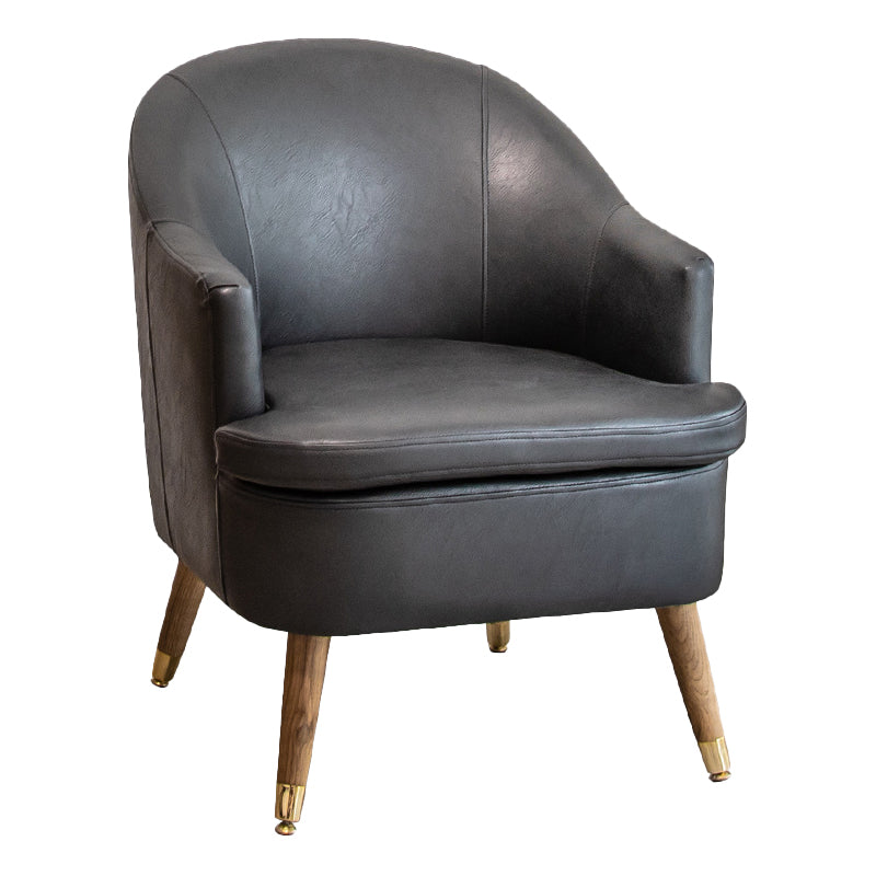 Minimalist Style Upholstered Side Chair Solid Back Arm Single Dining Side Chair for Home Black Clearhalo ' kitchen&dining_furn' 'Dining Chairs' 'Dining Tables & Seating' 'dining_chair' 'furn' 'furn_dining_chair' 'Furniture' 'furniture_dining_chair' 'Kitchen & Dining Furniture' 'kitchen' 3858856