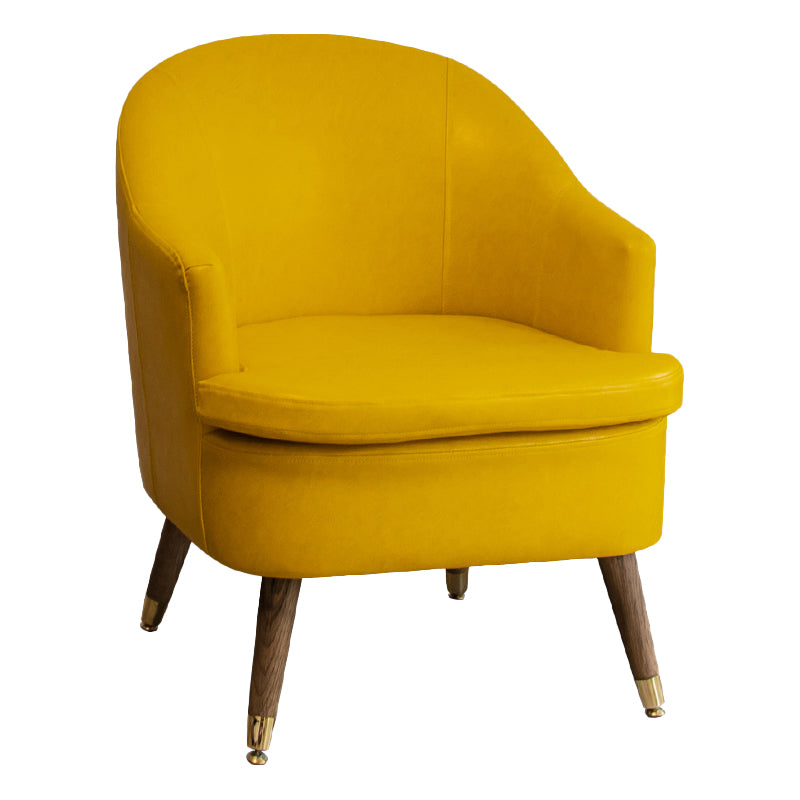 Minimalist Style Upholstered Side Chair Solid Back Arm Single Dining Side Chair for Home Yellow Clearhalo ' kitchen&dining_furn' 'Dining Chairs' 'Dining Tables & Seating' 'dining_chair' 'furn' 'furn_dining_chair' 'Furniture' 'furniture_dining_chair' 'Kitchen & Dining Furniture' 'kitchen' 3858857