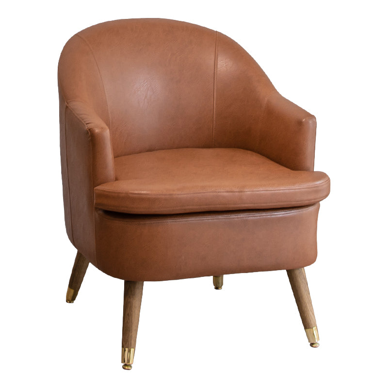 Minimalist Style Upholstered Side Chair Solid Back Arm Single Dining Side Chair for Home Brown Clearhalo ' kitchen&dining_furn' 'Dining Chairs' 'Dining Tables & Seating' 'dining_chair' 'furn' 'furn_dining_chair' 'Furniture' 'furniture_dining_chair' 'Kitchen & Dining Furniture' 'kitchen' 3858859