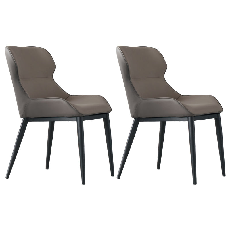 Modern Style Arm Chair Wingback Side Chair with Metal Legs for Home Use (Set of 2) Grey Clearhalo ' kitchen&dining_furn' 'Dining Chairs' 'Dining Tables & Seating' 'dining_chair' 'furn' 'furn_dining_chair' 'Furniture' 'furniture_dining_chair' 'Kitchen & Dining Furniture' 'kitchen' 3858887