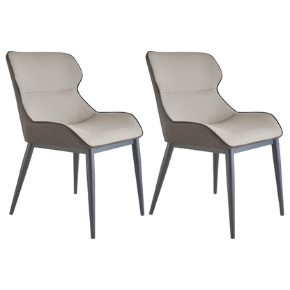 Modern Style Arm Chair Wingback Side Chair with Metal Legs for Home Use (Set of 2) Light Gray Clearhalo ' kitchen&dining_furn' 'Dining Chairs' 'Dining Tables & Seating' 'dining_chair' 'furn' 'furn_dining_chair' 'Furniture' 'furniture_dining_chair' 'Kitchen & Dining Furniture' 'kitchen' 3858888